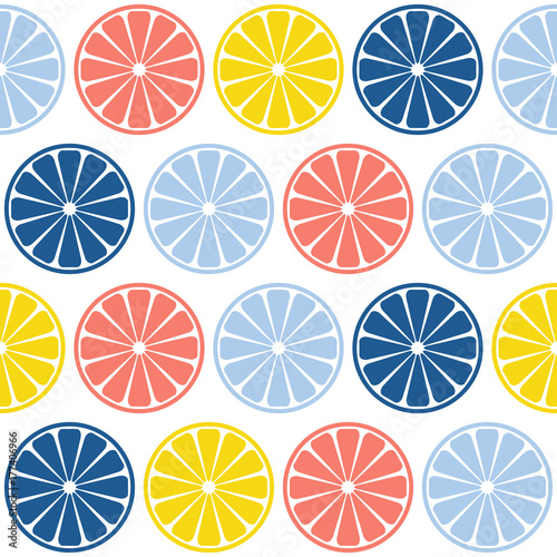 Foto Abstract handmade citrus rounds seamless pattern background