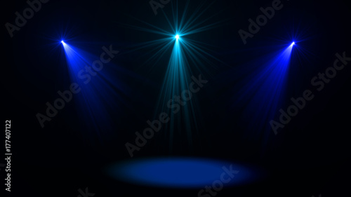 Stage lights. Several proje...