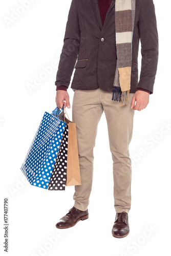 man with shopping bags