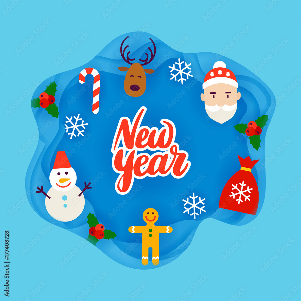 New Year Papercut Concept New Year Papercut Concept