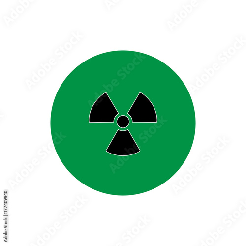 nuclear radiation round icon vector