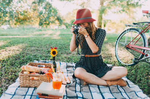 woman taking picture