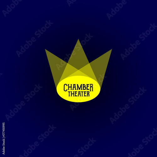 Theater logo. Scene or circus logo. Drama school. The light and the scene logo.