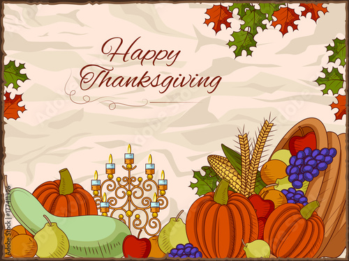 Happy Thanksgiving holiday celebration festival background