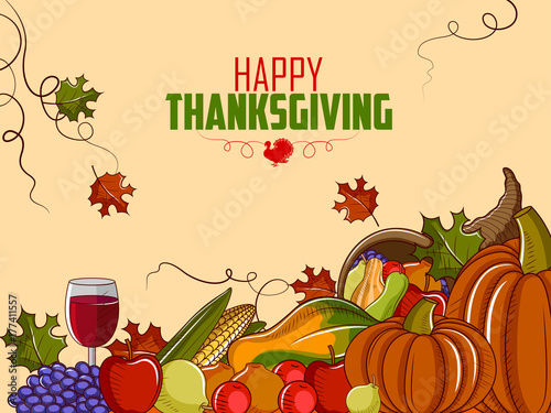 Happy Thanksgiving holiday celebration festival background