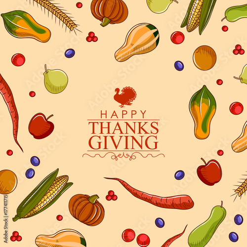 Happy Thanksgiving holiday celebration festival background