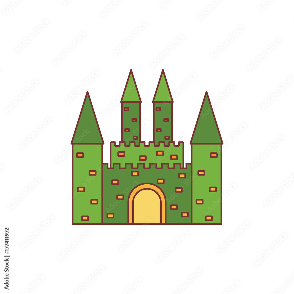 Medieval castle icon, cartoon style
