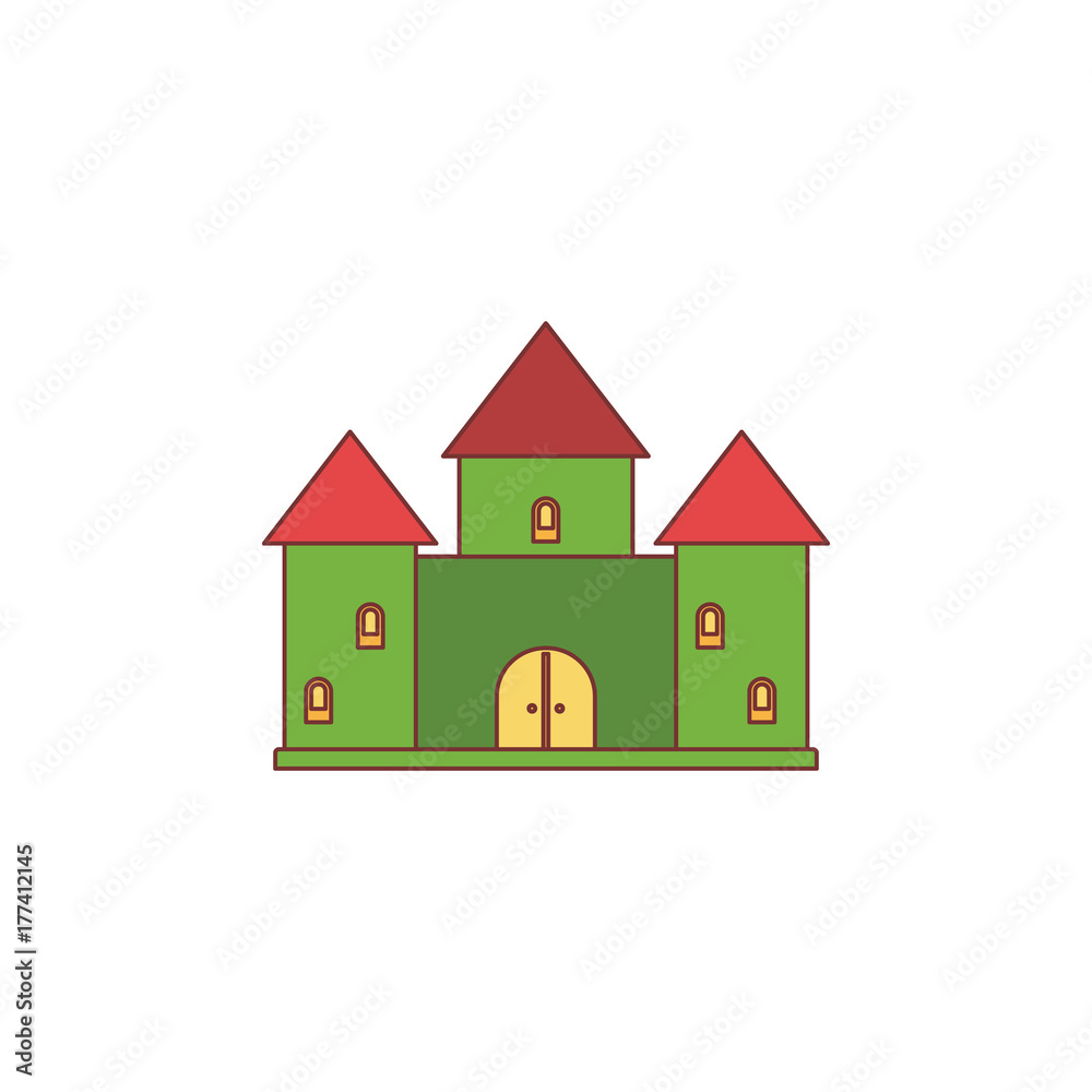 Medieval castle icon, cartoon style Medieval castle icon, cartoon style