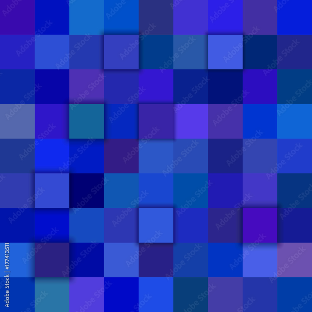 Blue abstract 3d cube mosaic background from squares