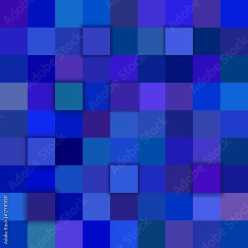 Blue abstract 3d cube mosaic background from squares