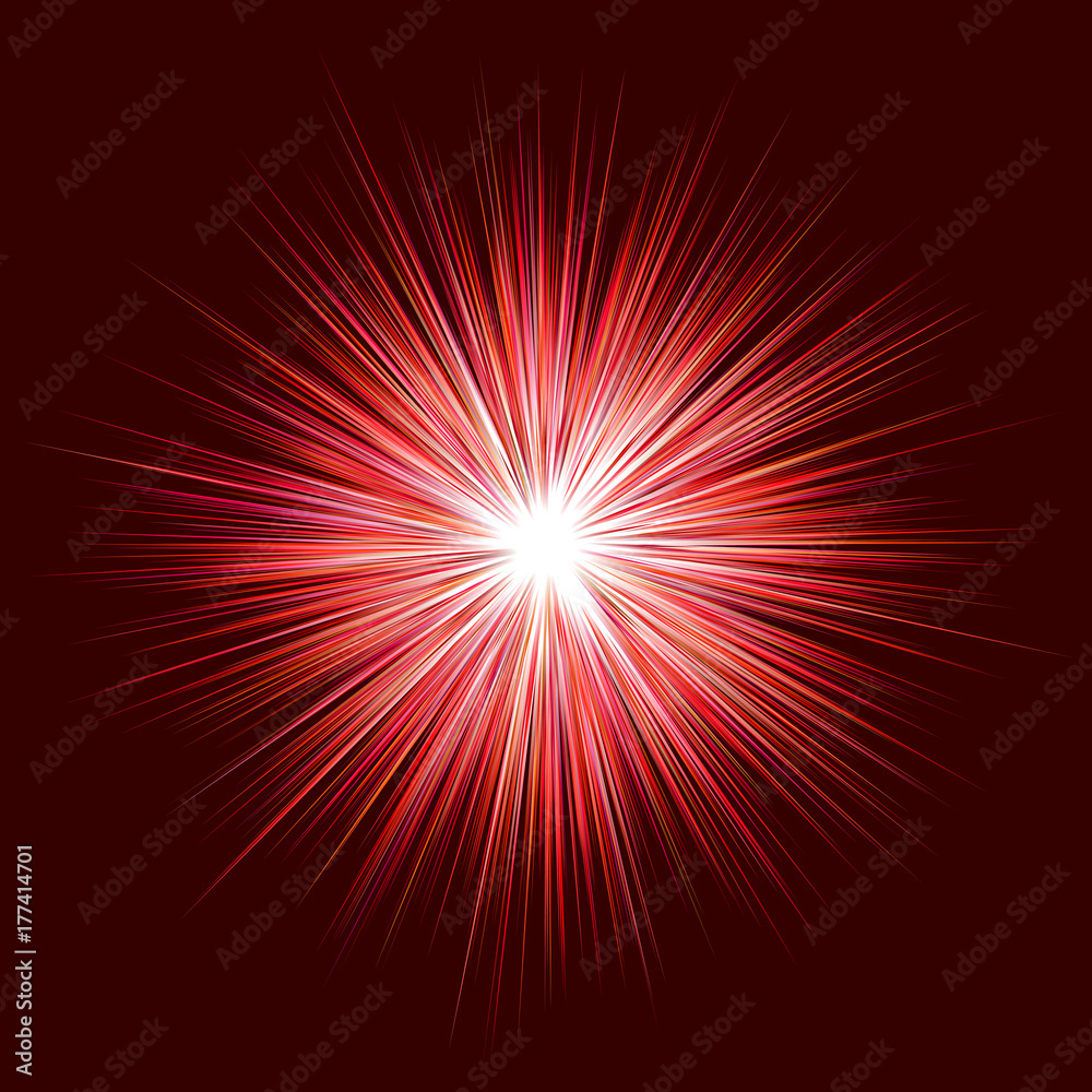 Abstract red explosion design on dark background - vector graphic Abstract red explosion design on dark background - vector graphic