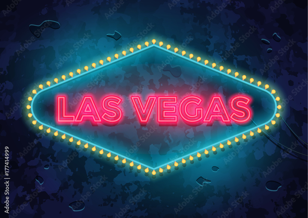 Neon Las Vegas Sign Stock Vector Adobe Stock