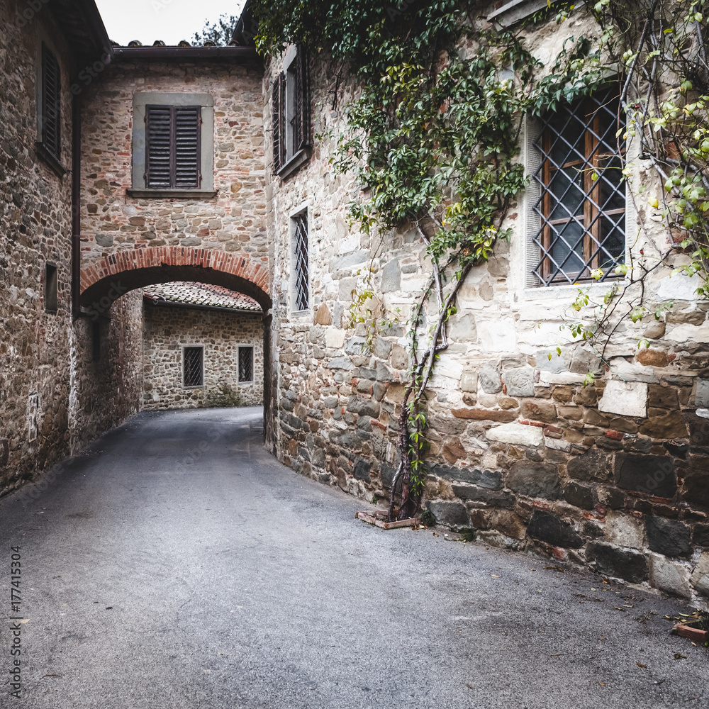 Alley with Arch in Old Italian Village Alley with Arch in Old Italian Village