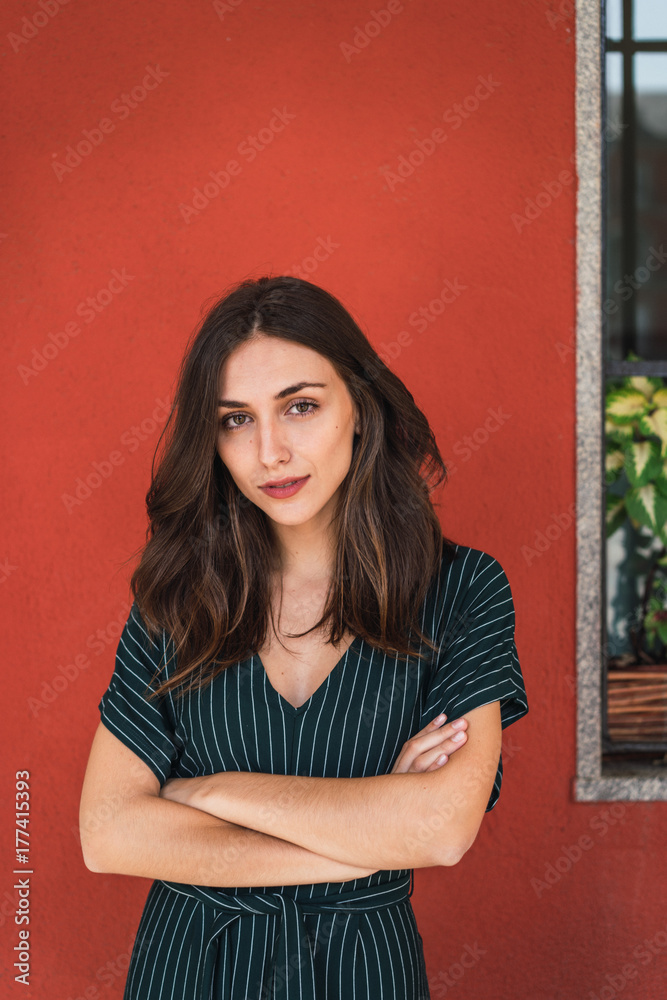 Cheerful pretty young woman Cheerful pretty young woman