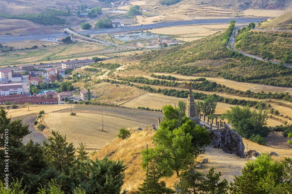 Views of the valley surrounding Medinaceli, Spain, from the village