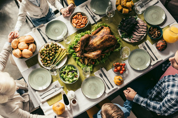 family having holiday dinner