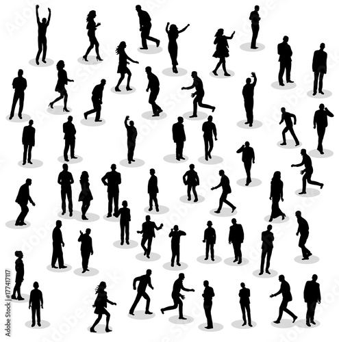 silhouette people group stand