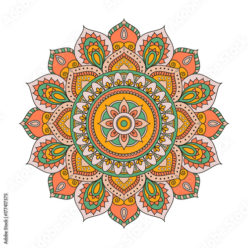 Flower Mandalas. Vintage decorative elements. Oriental pattern, vector illustration. Islam, Arabic, Indian, turkish, pakistan, chinese, ottoman motifs