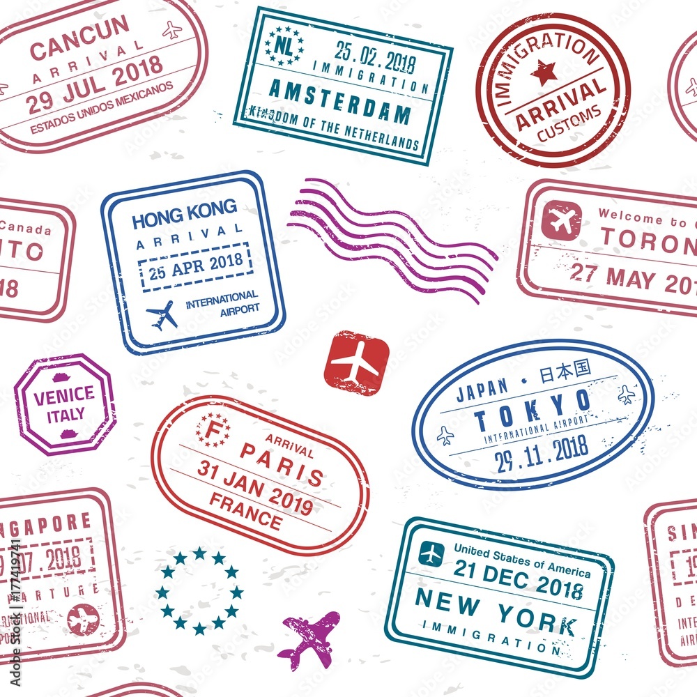 Obraz premium Seamless travel background