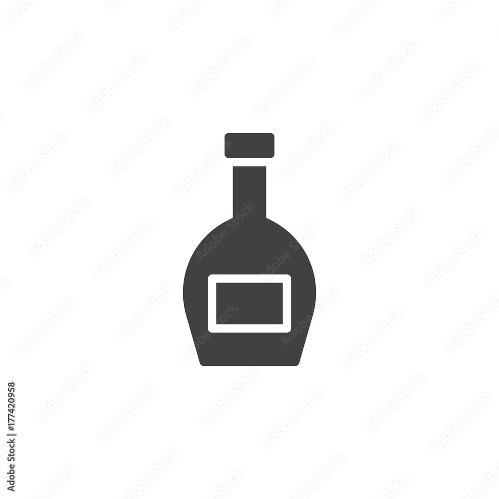 Whiskey bottle icon vector, filled flat sign, solid pictogram isolated on white. Symbol, logo illustration. Whiskey bottle icon vector, filled flat sign, solid pictogram isolated on white. Symbol, logo illustration.