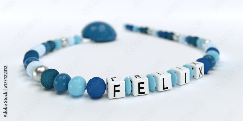 Schnullerkette mit Namen - Felix Schnullerkette mit Namen - Felix