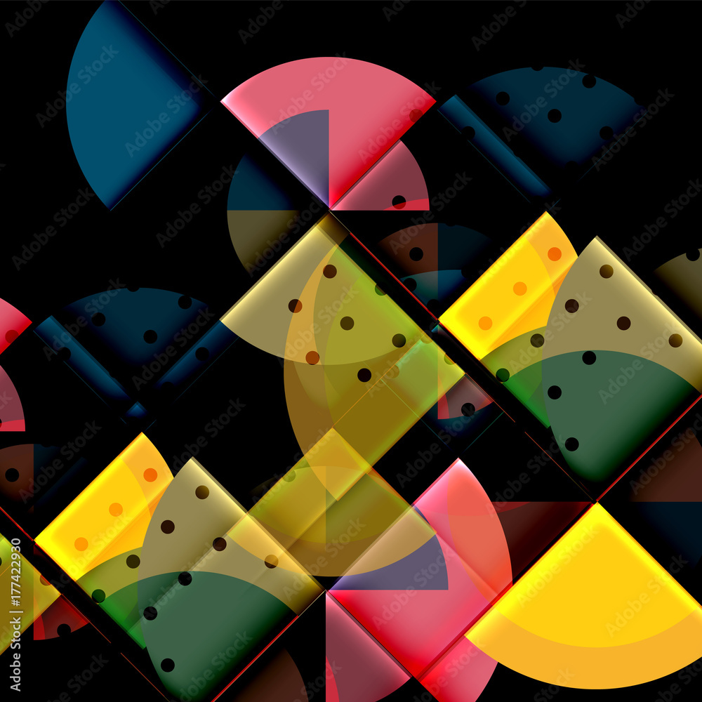 Circle elements on black background Circle elements on black background