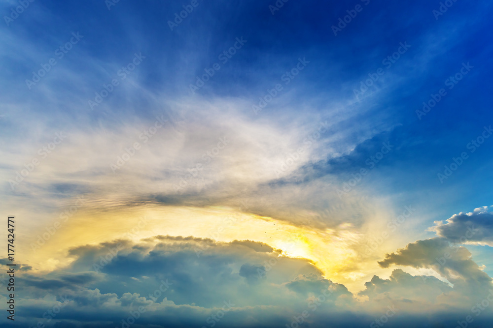 Beautiful sun light on the sky after the rain, The Sun Always Comes Up After  The Storm Concept Stock Photo | Adobe Stock