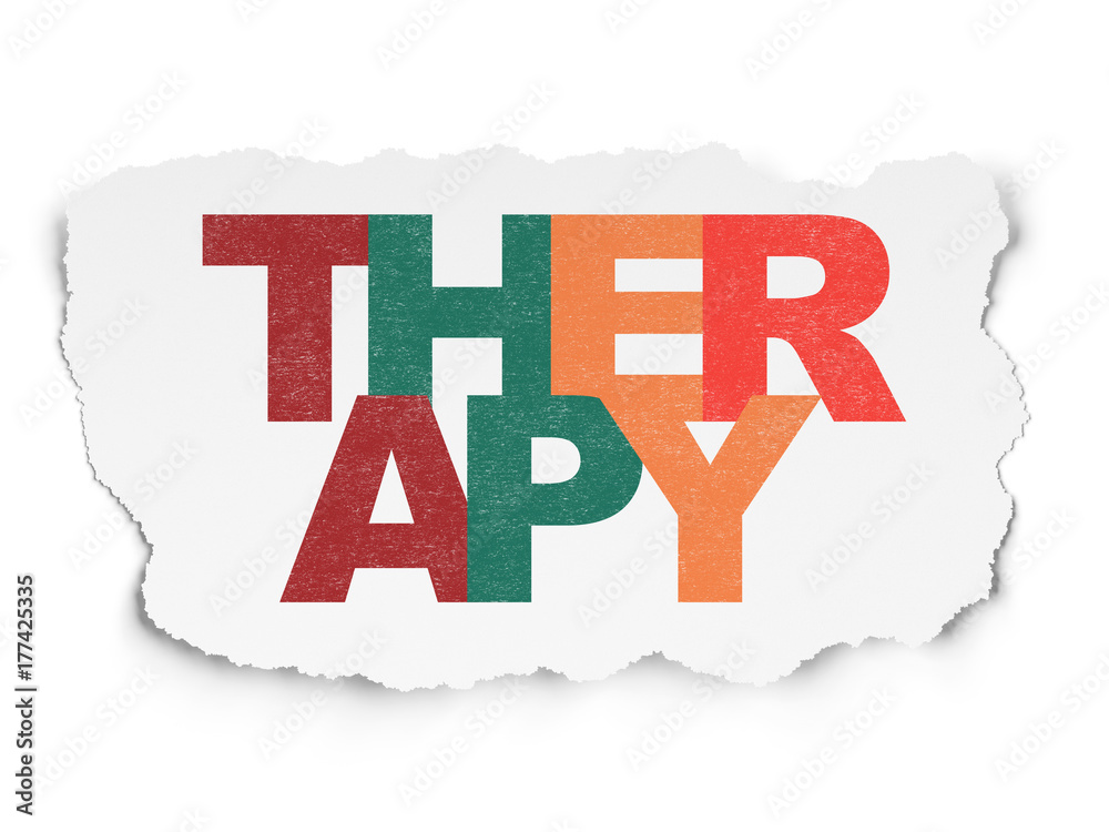 Health concept: Therapy on Torn Paper background
