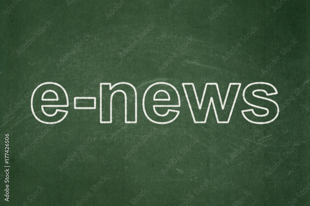 News concept: E-news on chalkboard background News concept: E-news on chalkboard background