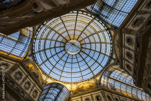 The Galleria Vittorio Emanuele II, one of the world's oldest shopping malls. Housed within a four-story double arcade, it is named after the first king of Italy #177427721