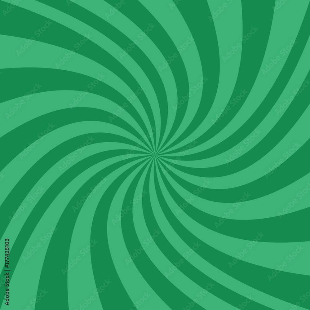 Abstract spiral design background from radial green ray stripes - vector illustration Abstract spiral design background from radial green ray stripes - vector illustration