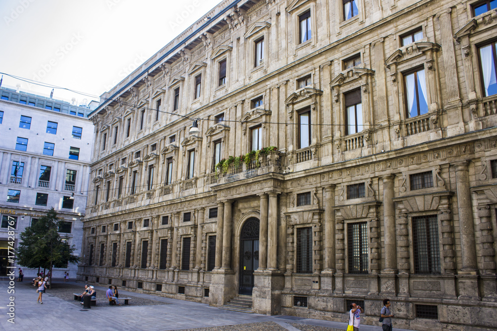 The Palazzo Marino, a 16th-century palace located in Piazza della Scala, in the centre of Milan, Italy. It has been Milan's city hall since 9 September 1861
