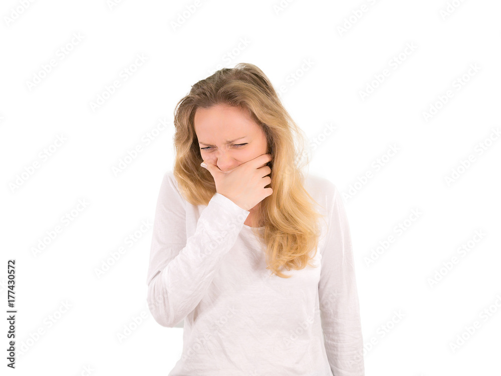 Blonde girl tooth. Isolated on a white background. Mockup Blonde girl tooth. Isolated on a white background. Mockup