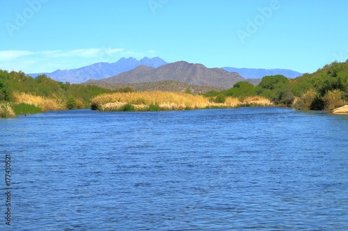 Desert River with Blue Water