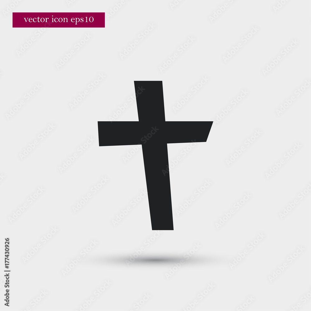 Grave cross icon simple vector sign