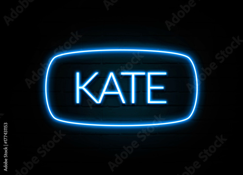 Kate  - colorful Neon Sign on brickwall