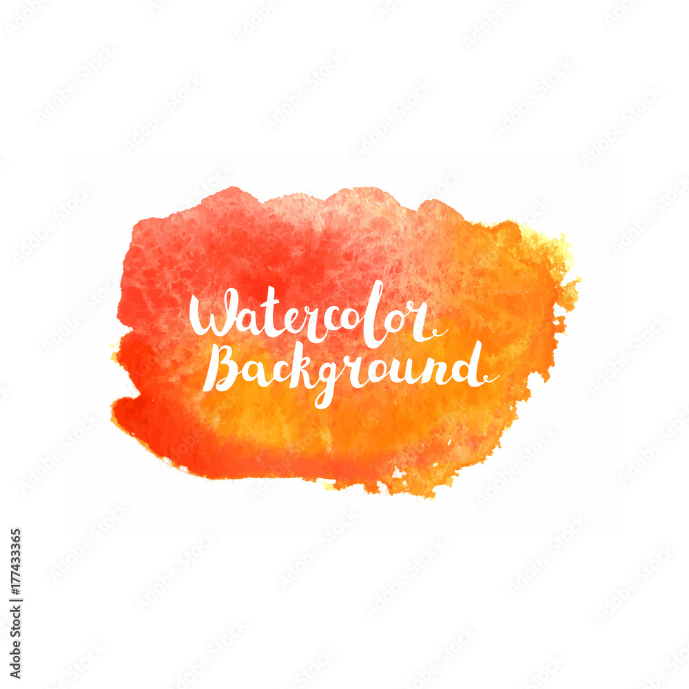 Watercolor vector background with lettering