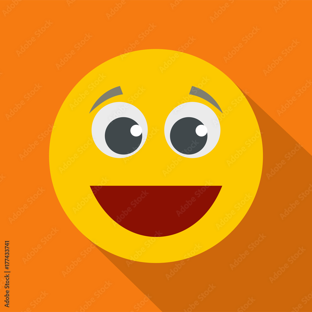 Smile icon vector flat