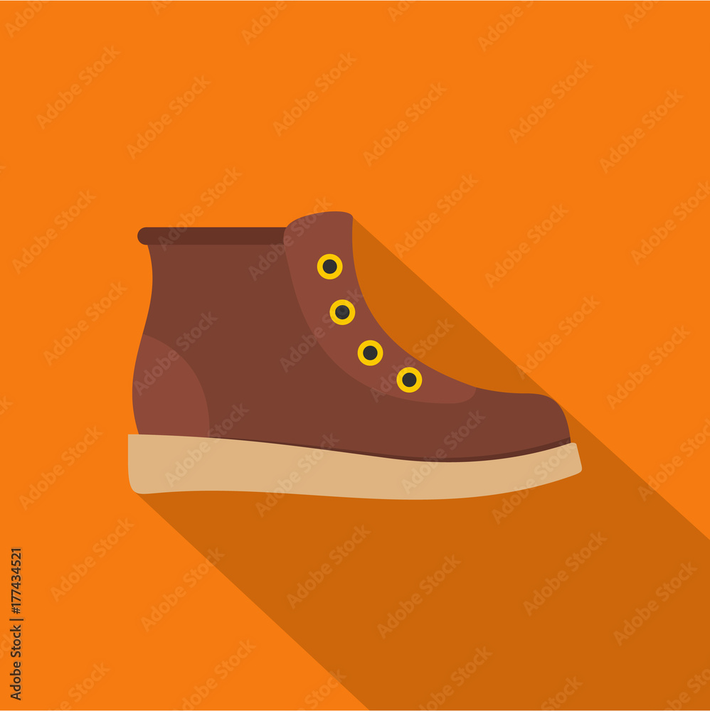 Hiking boots icon vector flat Hiking boots icon vector flat