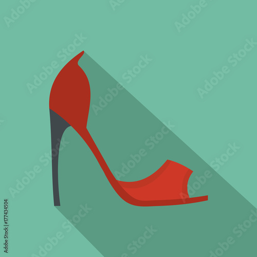 Woman shoes icon vector flat