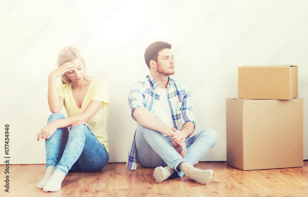 unhappy couple having argument at home unhappy couple having argument at home
