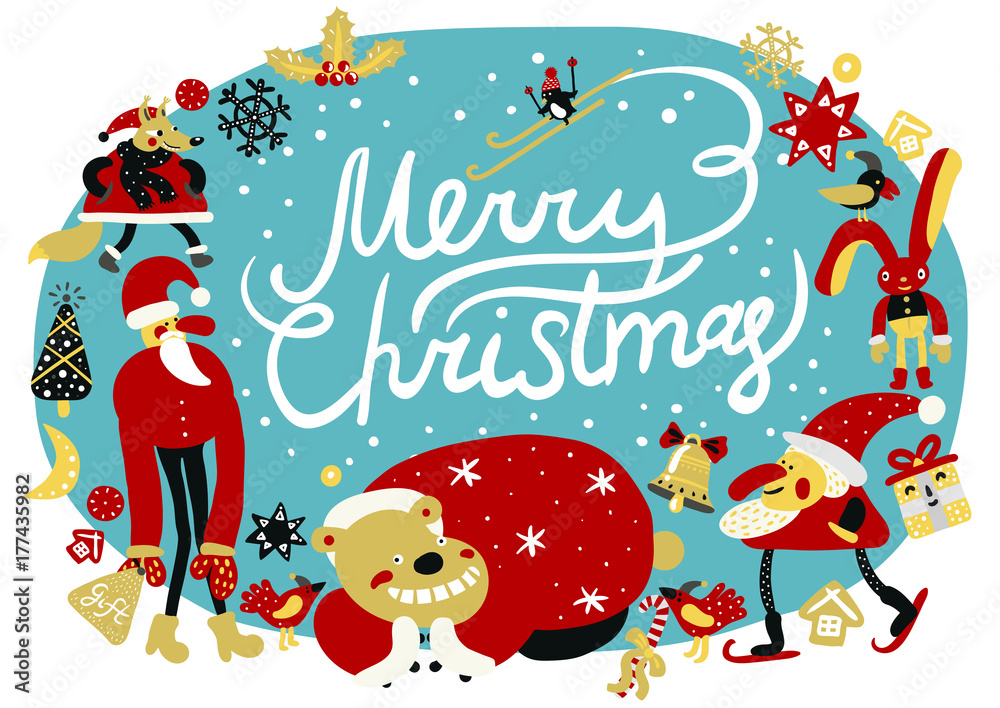 Fototapeta premium Merry Christmas Composition