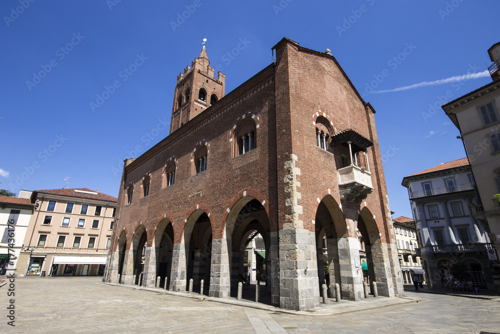 The Arengario, a historic building in Monza, northern Italy. It was built in the 13th century and is named after its original function as the town hall (arengario)