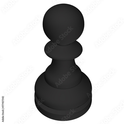 isolated chess piece 3d illustration