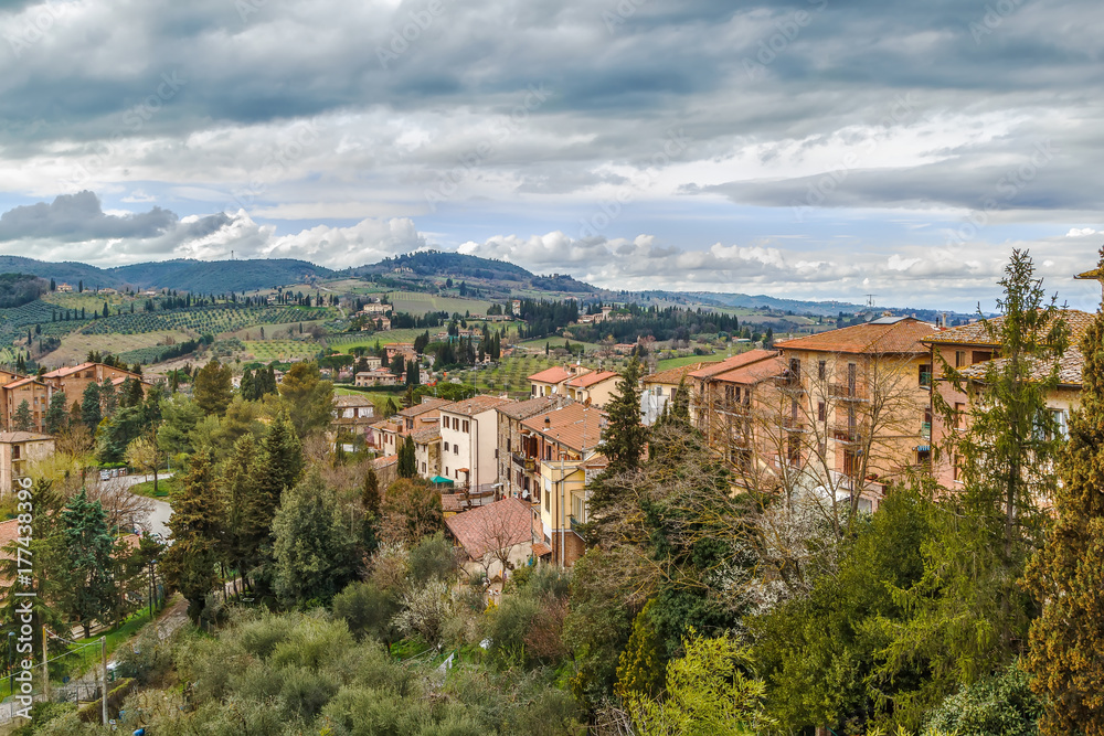 Landscape in San Gimignano, Italy