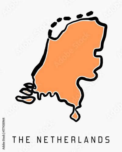 The Netherlands map outline