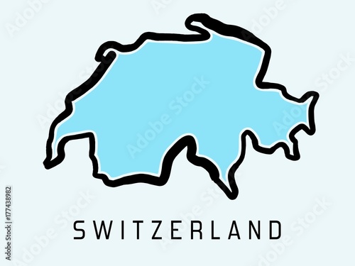 Canvas Print Switzerland map outline