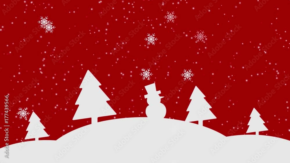 Weihnachten - Zauberhafter Winterwald (in Rot)
