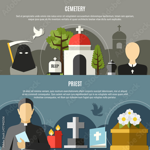 Funeral Services Banners Set