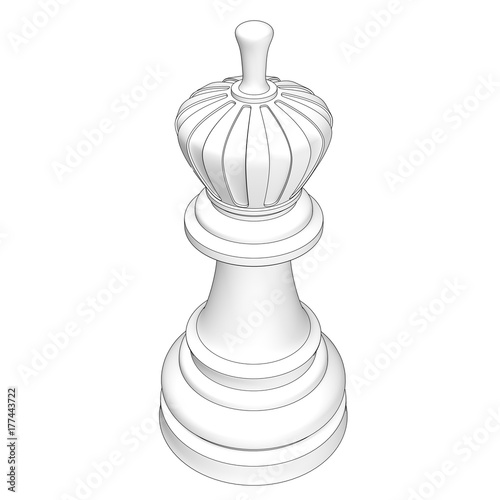 isolated chess piece 3d illustration